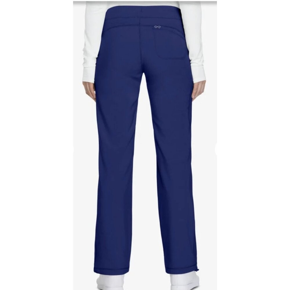 Infinity Wmns 4 Pocket Stretch Drawstr. Navy Scrub Pant small Petite (bin GG157) - Picture 3 of 10